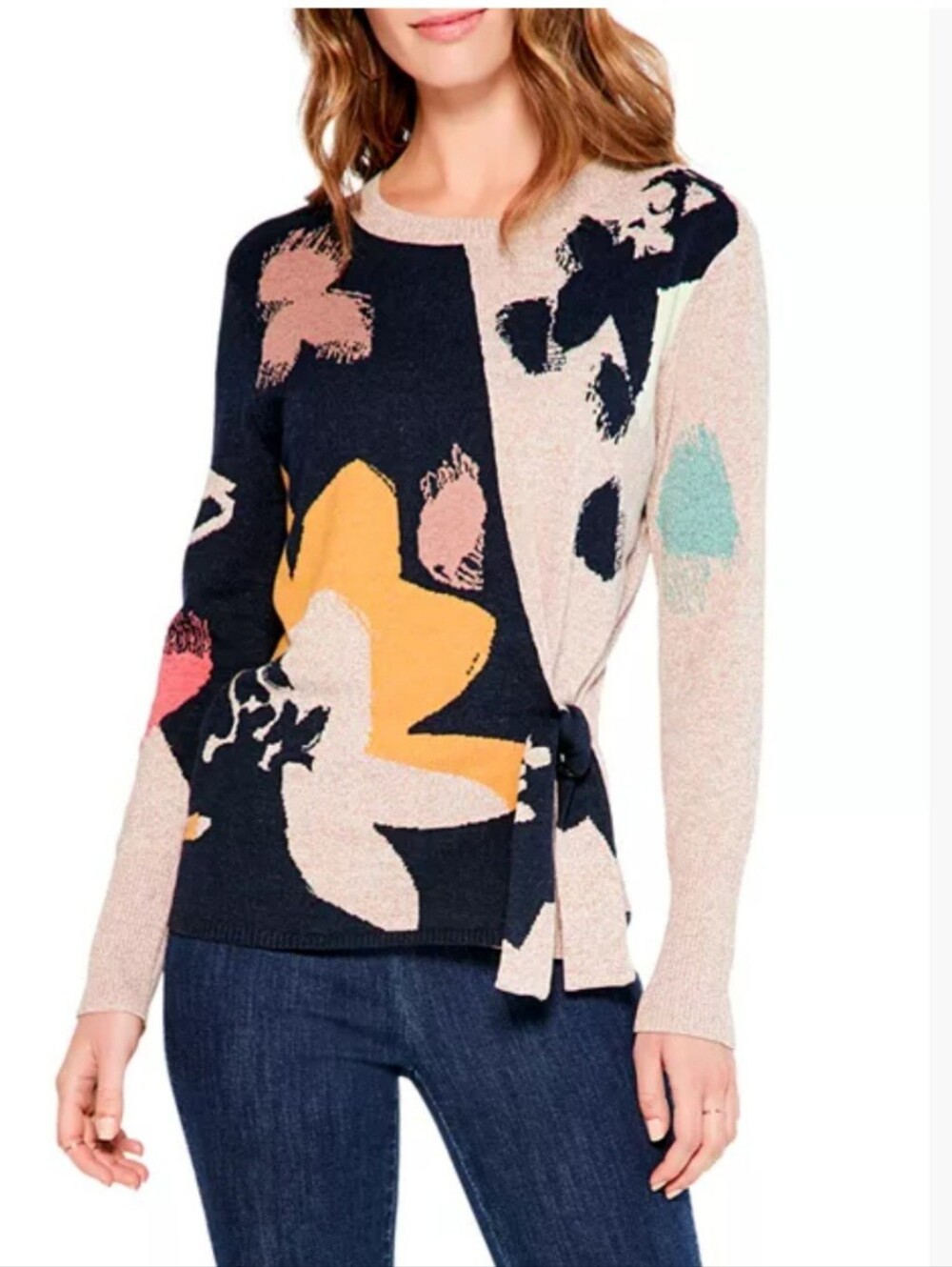 NWT (1/2 PRICE) NIC+ZOE At Dusk Sweater in Indigo Multi - Size Small